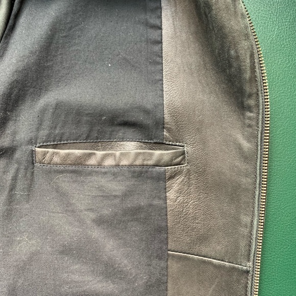 BOSS Mens Black 100% Lamb Leather Moto Jacket - Picture 9 of 14